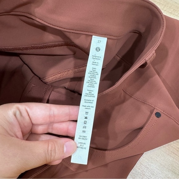 Lululemon City Sleek Slim-Fit 5 Pocket High Rise Pant Size 27 Ancient Copper - Picture 8 of 10